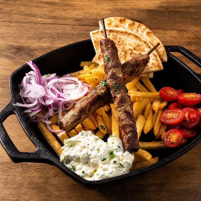 Lamb Souvlaki Deluxe.